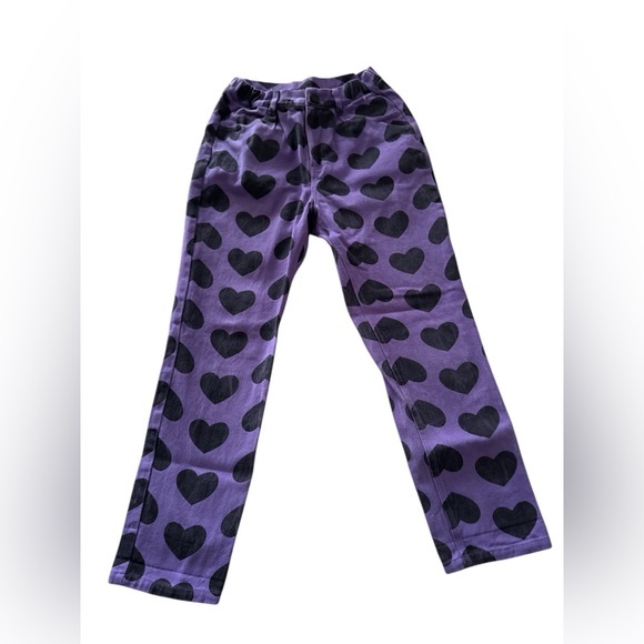 Lazy Oaf purple and black heart jeans size 26 - Picture 1 of 7